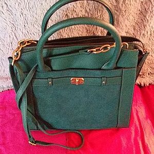 A suede and leather pocketbook